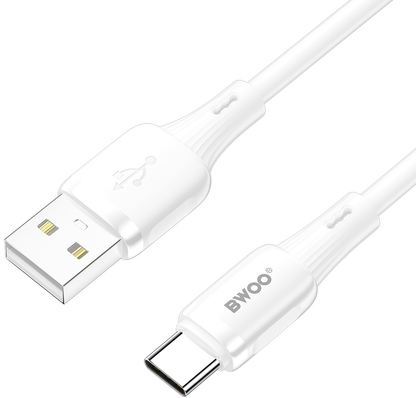 USB-A to USB-C Data and Charging Cable BWOO X329C, 18W, 1m, White