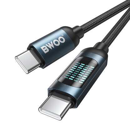 USB-C Data and Charging Cable - USB-C BWOO BO-X304 Led, 60W, 1m, Black