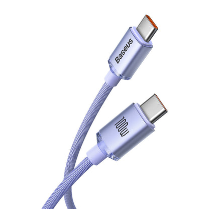 USB-C Data and Charging Cable - USB-C Baseus Crystal Shine Series, 100W, 1.2m, Purple CAJY000605 