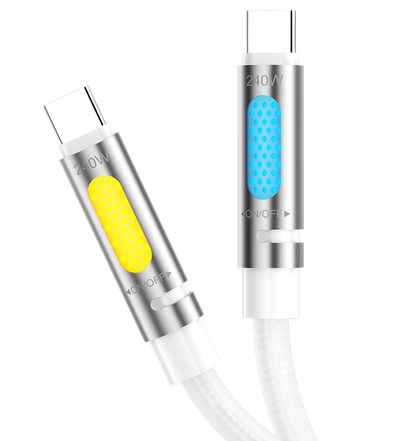 USB-C Data and Charging Cable - USB-C BWOO X325C-C Led, 240W, 1.2m, White