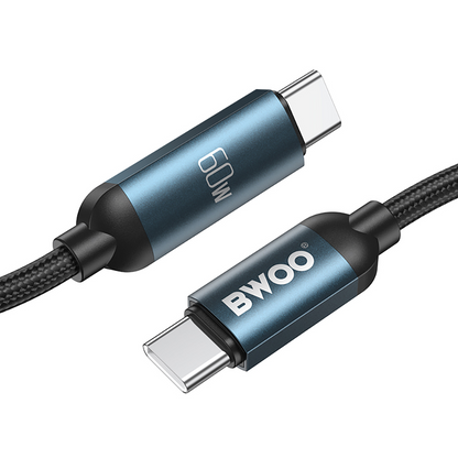 USB-C Data and Charging Cable - USB-C BWOO BO-X304 Led, 60W, 1m, Black