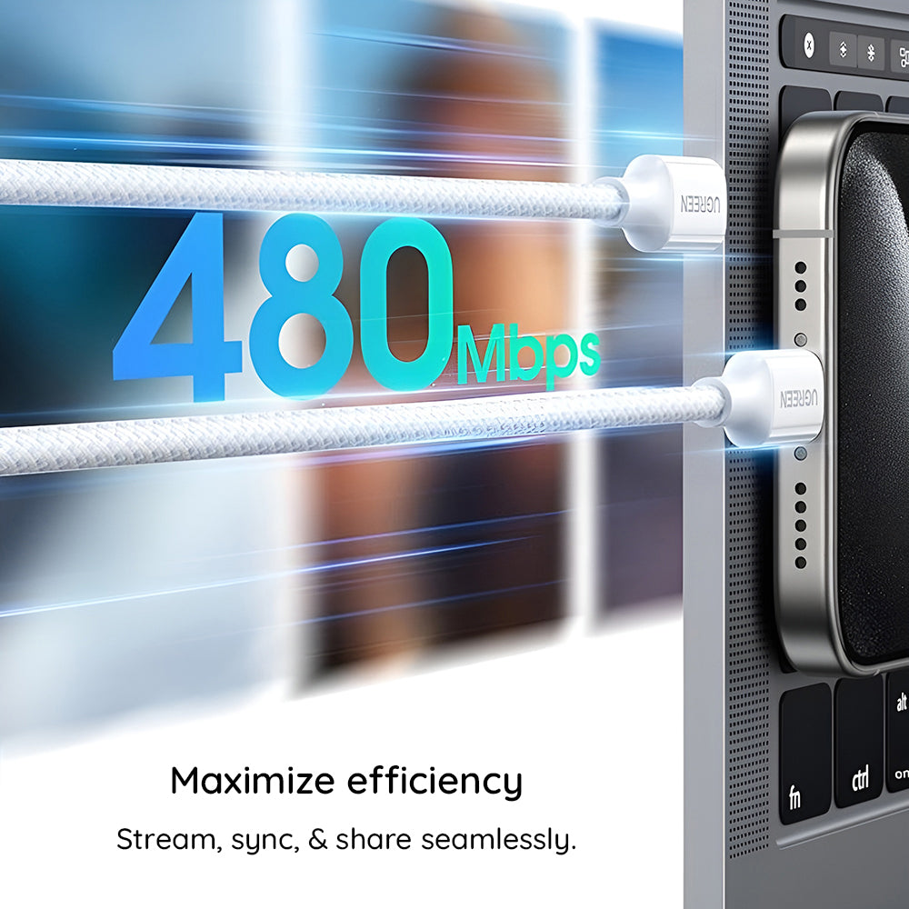 USB-C Data and Charging Cable - USB-C UGREEN L502, 100W, 1m, Orange