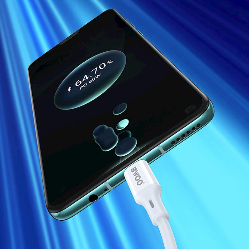 USB-C Data and Charging Cable - USB-C BWOO X282, 60W, 1m, White