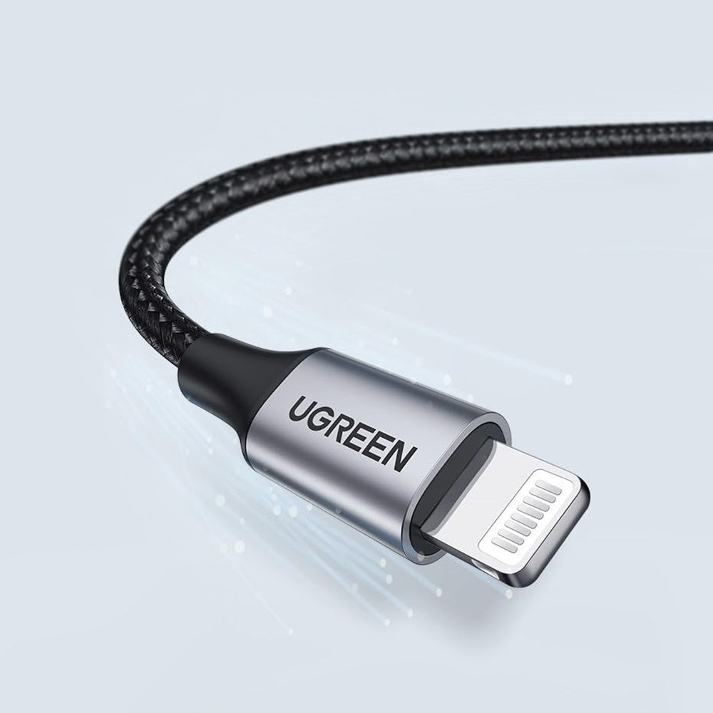 UGREEN US199 USB-A to Lightning Data and Charging Cable, 18W, 1m, Gray