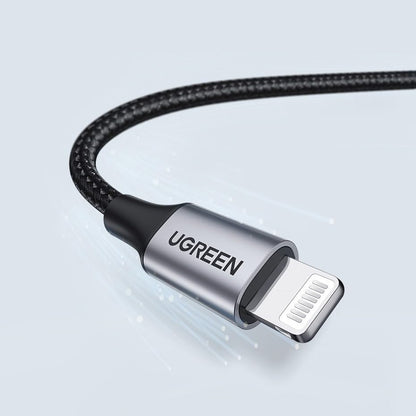 UGREEN US199 USB-A to Lightning Data and Charging Cable, 18W, 1m, Gray