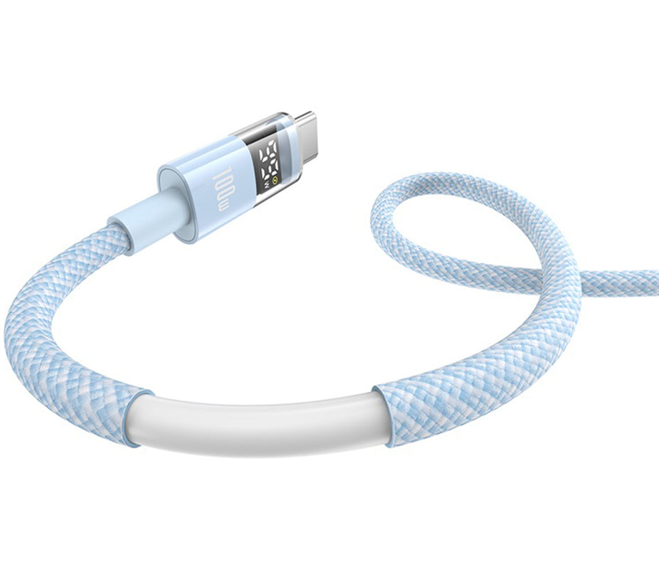USB-A to USB-C Data and Charging Cable Baseus Display 2, 100W, 1m, Blue P10382701311-00