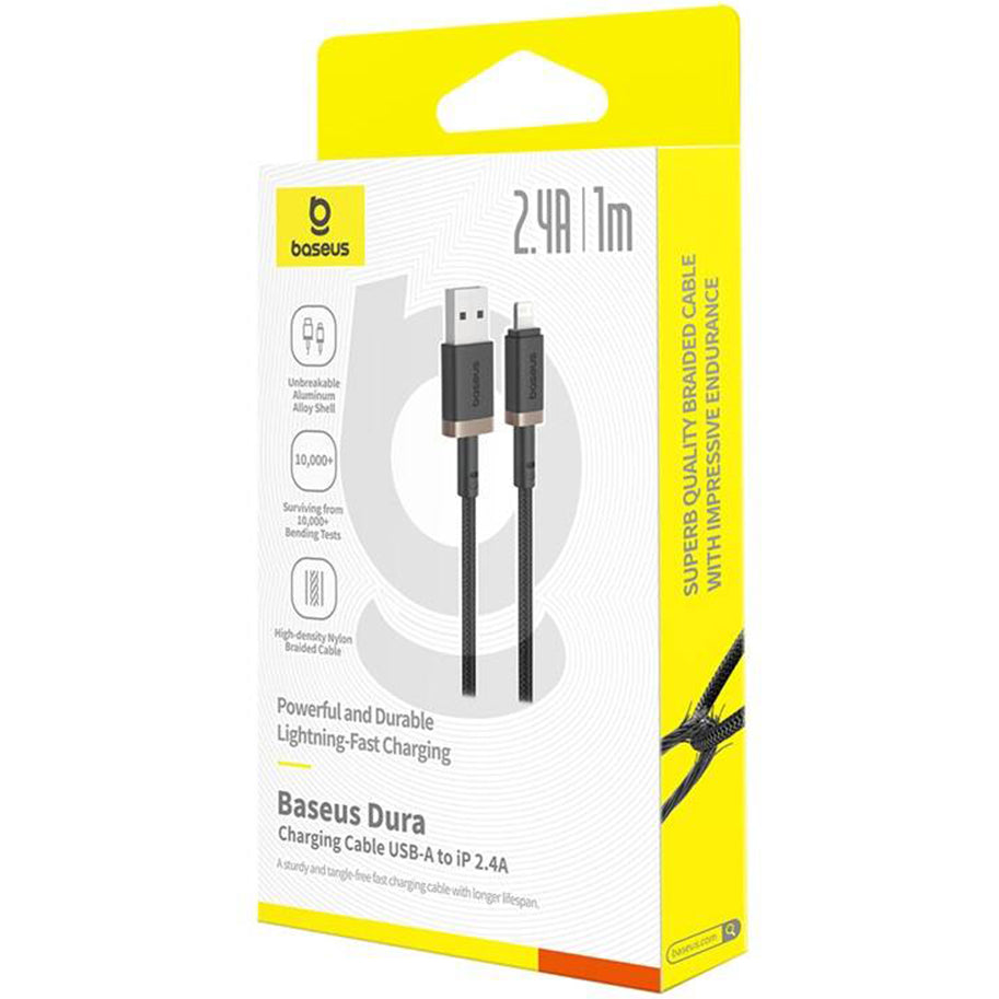 USB-A to Lightning Data and Charging Cable Baseus Dura Series, 18W, 1m, Gold P10377801U01-00