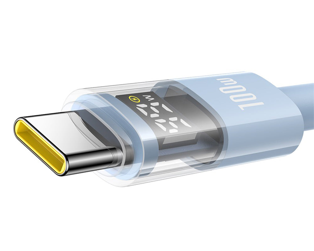 USB-A to USB-C Data and Charging Cable Baseus Display 2, 100W, 1m, Blue P10382701311-00