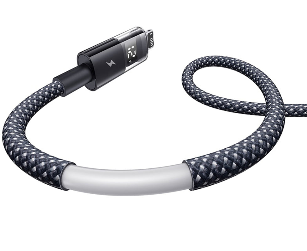 USB-A to Lightning Baseus Display 2 Data and Charging Cable, 18W, 1m, Black P10382700121-00