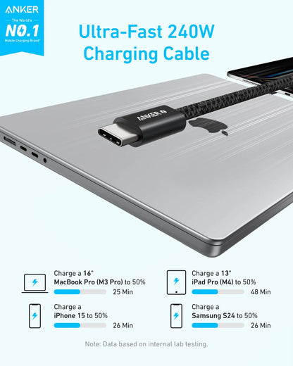 USB-C Data and Charging Cable - USB-C Anker Zolo, 240W, 1m, Black A8060H11