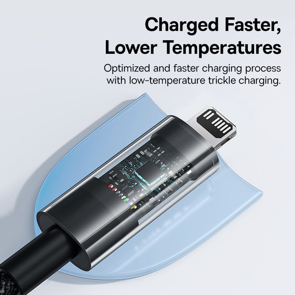 USB-C to Lightning Data and Charging Cable Baseus Gem, 20W, 1m, Black P10373001111-00