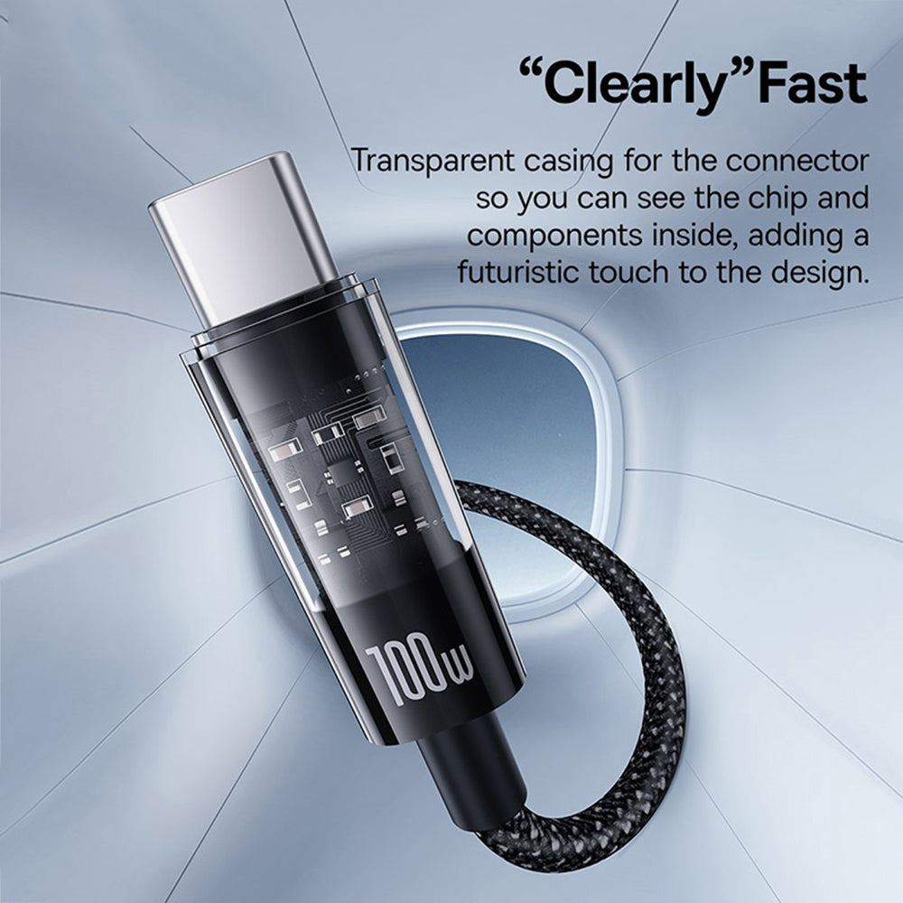 USB-A to USB-C Baseus Gem Data and Charging Cable, 100W, 2m, Black P10373002111-01