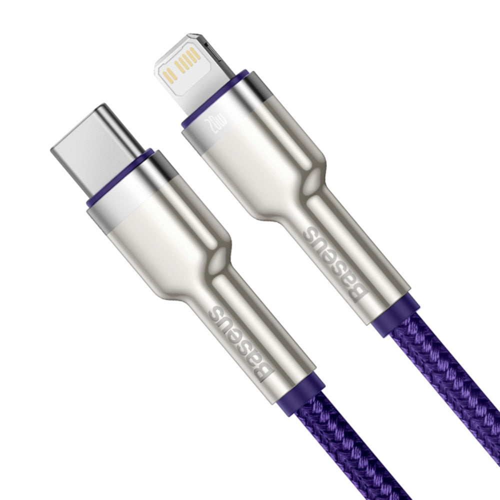 USB-C to Lightning Data and Charging Cable Baseus Cafule Metal Series, 20W, 1m, Purple CATLJK-A05