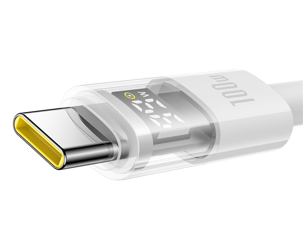 USB-A to USB-C Data and Charging Cable Baseus Display 2, 100W, 2m, White P10382701211-01