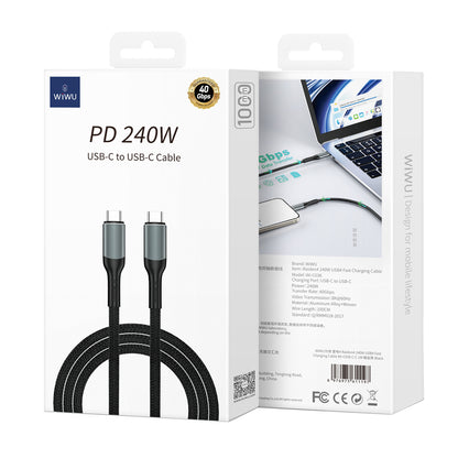 USB-C Data and Charging Cable - USB-C WiWu Wi-C036, 240W, 1m, Black