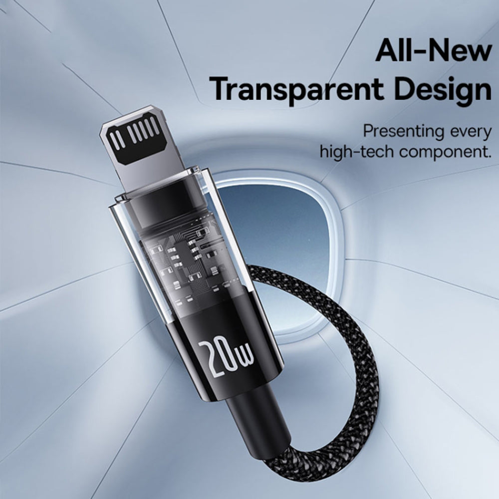 USB-C to Lightning Data and Charging Cable Baseus Gem, 20W, 1m, Black P10373001111-00
