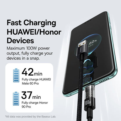 USB-A to USB-C Baseus Gem Data and Charging Cable, 100W, 2m, Black P10373002111-01