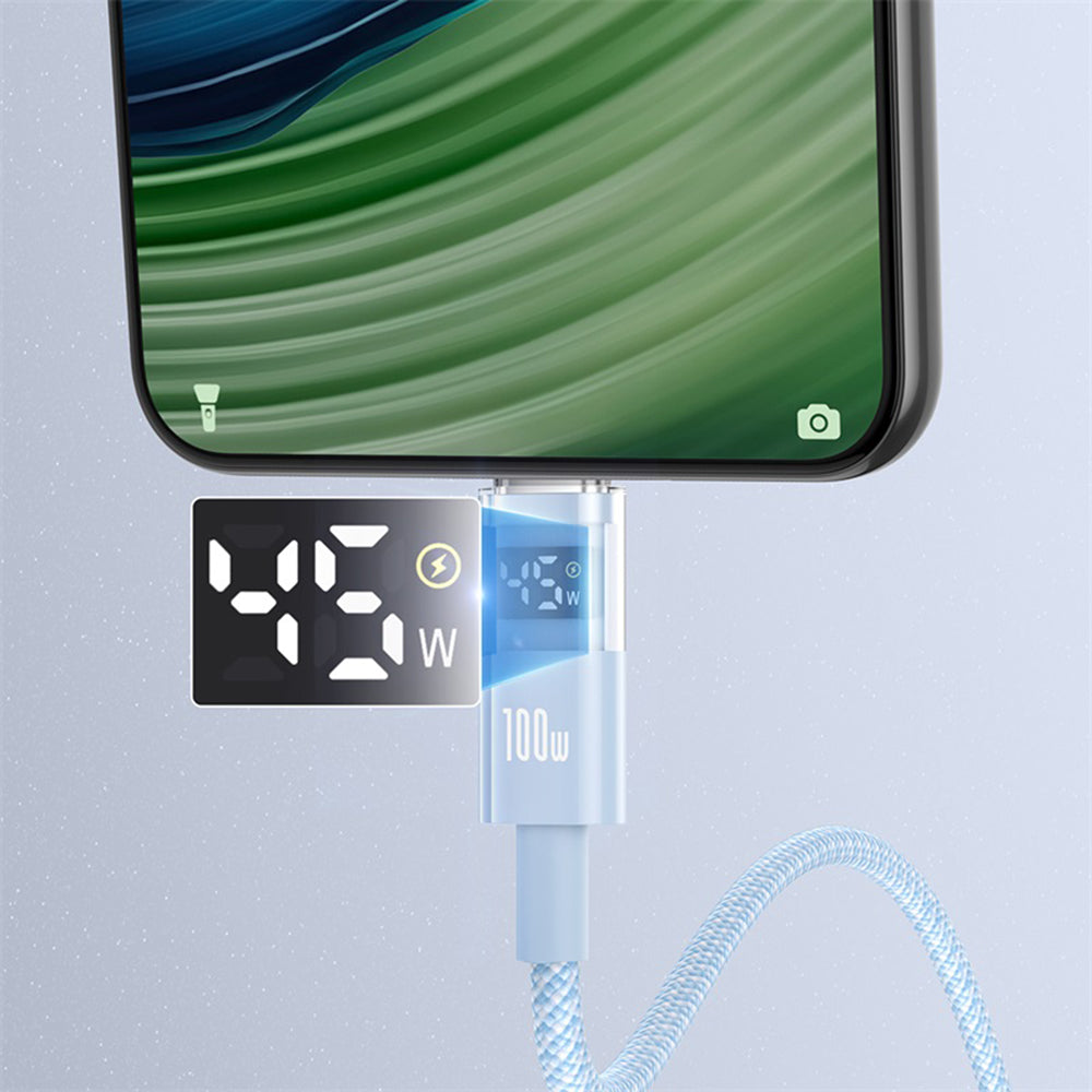 USB-A to USB-C Data and Charging Cable Baseus Display 2, 100W, 1m, Blue P10382701311-00