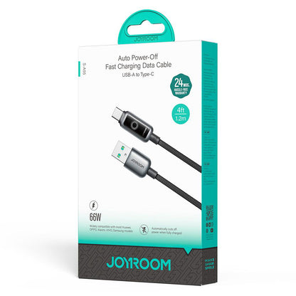 USB-A to USB-C Data and Charging Cable Joyroom S-A55 StarFlight Display, 66W, 1.2m, Black