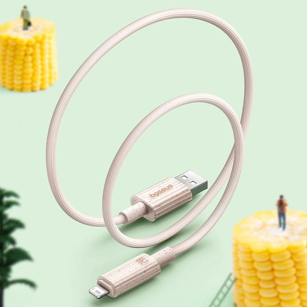 USB-A to Lightning Baseus Habitat Data and Charging Cable, 18W, 2m, Green P10360200631-01