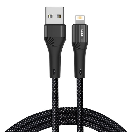 USB-A to Lightning Data and Charging Cable Lito LD14, 18W, 1m, Black