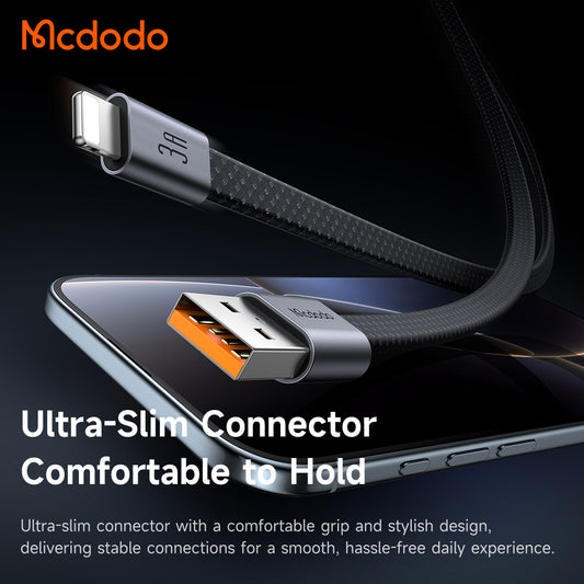USB-A to Lightning Data and Charging Cable McDodo CA-1160, 18W, 1m, Black