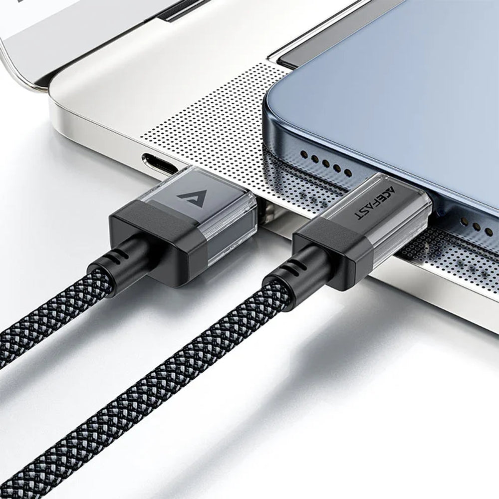 USB-A to USB-C Data and Charging Cable Acefast C12-04, 18W, 1.2m, Black