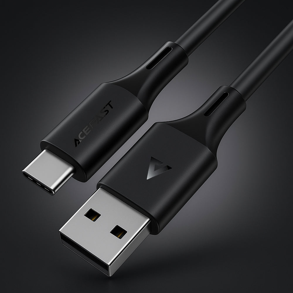 USB-A to USB-C Data and Charging Cable Acefast C17-04, 18W, 1.2m, Black