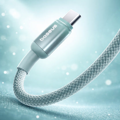 Baseus Discolor USB-A to USB-C Data and Charging Cable, 100W, 1m, Blue Green E0420801