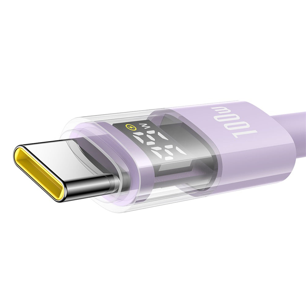USB-A to USB-C Baseus Display 2 Data and Charging Cable, 100W, 1m, Purple P10382701511-00