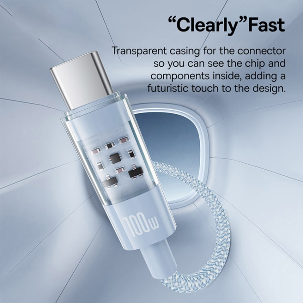 USB-A to USB-C Baseus Gem Data and Charging Cable, 100W, 1m, Blue P10373002311-00