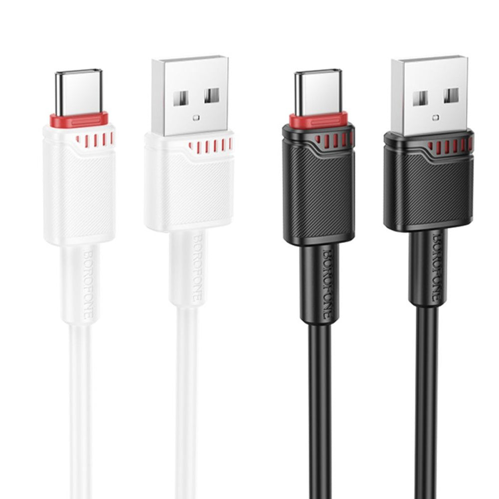 USB-A to USB-C Data and Charging Cable Borofone BX110 Beneficio, 18W, 1m, White