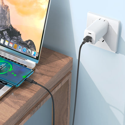 USB-A to USB-C Data and Charging Cable Borofone BX113 Lenny, 18W, 1m, Black