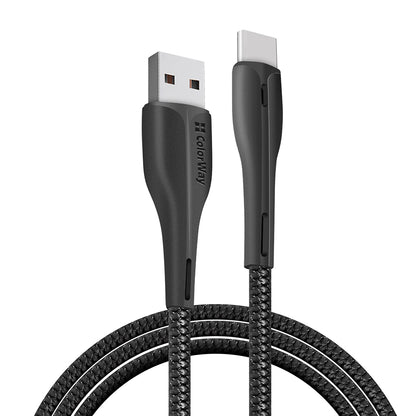 USB-A to USB-C Data and Charging Cable ColorWay CW-CBUC034, 18W, 1m, Black