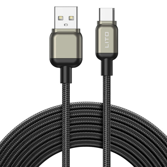 USB-A to USB-C Data and Charging Cable Lito LD17, 18W, 1m, Black