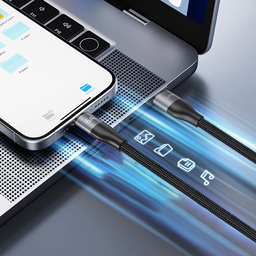 USB-A to USB-C Data and Charging Cable Lito LD23T, 18W, 1m, Gray