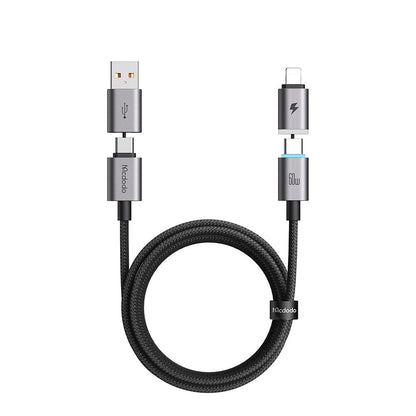 USB-A / USB-C Data and Charging Cable - USB-C / Lightning McDodo CA-6560, 60W, 1.2m, Black
