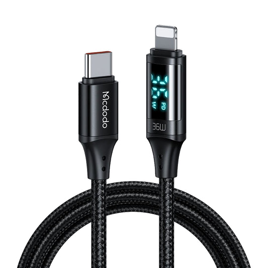 USB-C to Lightning McDodo CA-1030 Data and Charging Cable, 36W, 1.2m, Black