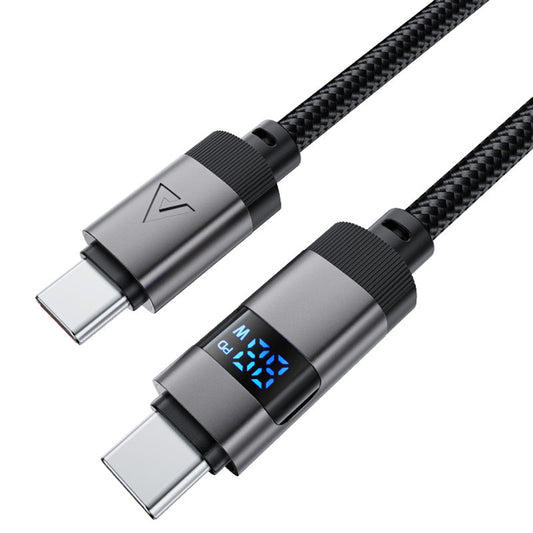 USB-C Data and Charging Cable - USB-C Acefast C15-03 Display, 60W, 1.2m, Black