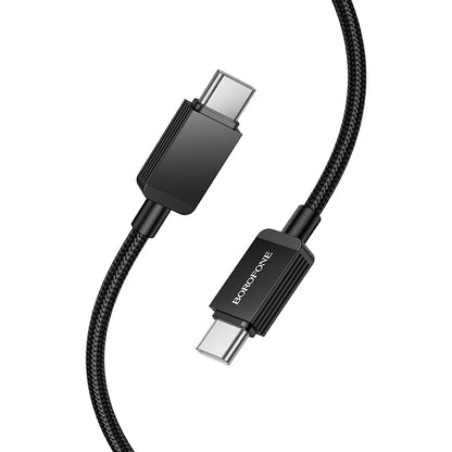 USB-C Data and Charging Cable - USB-C Borofone BX120 Placer, 60W, 1m, Black