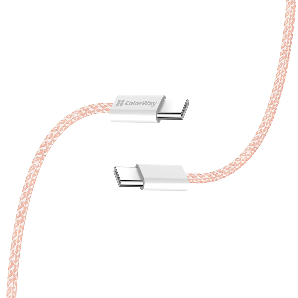 USB-C Data and Charging Cable - USB-C ColorWay CW-CBPDCC061, 60W, 1m, Pink
