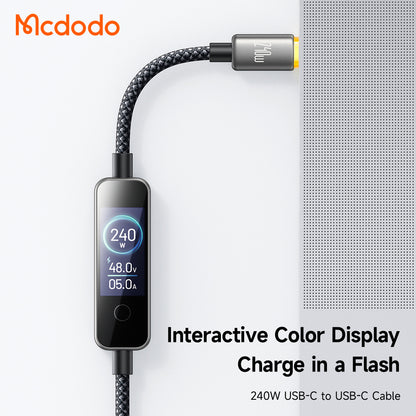 USB-C Data and Charging Cable - USB-C McDodo CA-8750 Display, 240W, 1.2m, Black