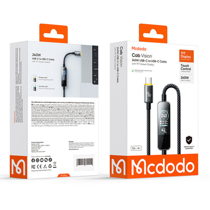 USB-C Data and Charging Cable - USB-C McDodo CA-8750 Display, 240W, 1.2m, Black