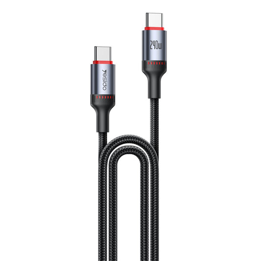 USB-C Data and Charging Cable - USB-C Yesido CA186, 240W, 2m, Black
