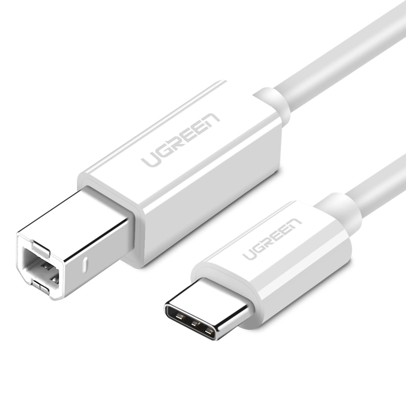 Printer Cable UGREEN US241, USB-C - USB-B, 1.5m, White 
