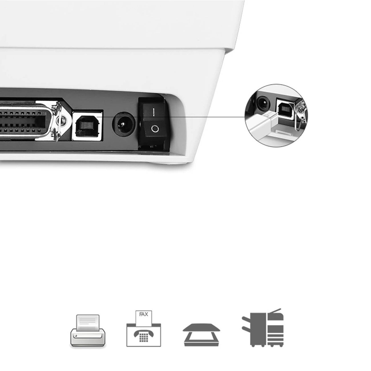 Printer Cable UGREEN US241, USB-C - USB-B, 1.5m, White 