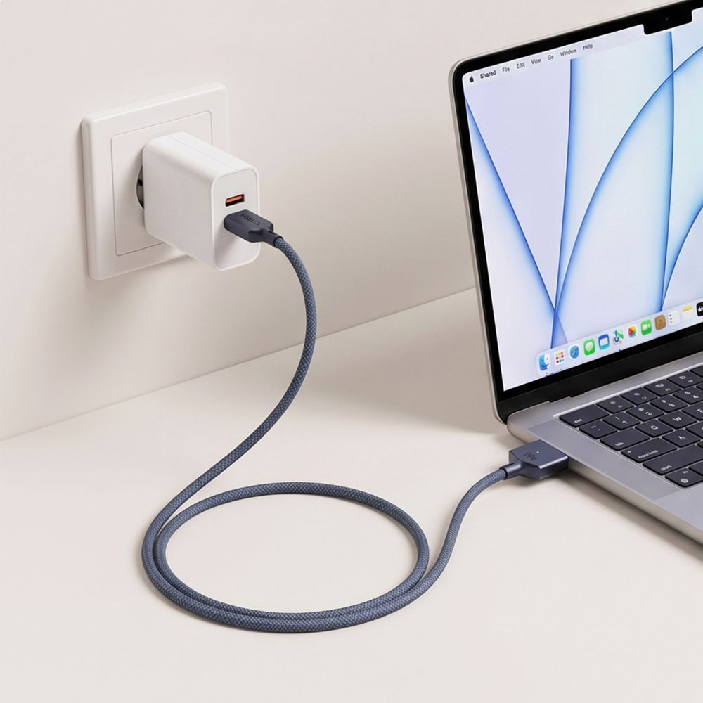 Tech-Protect MMC01 Ultraboost Charging Cable, USB-C - MagSafe 3, 140W, 3m, Navy Blue