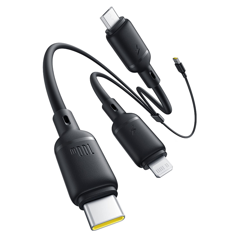 USB-A Charging Cable - Lightning / microUSB / USB-C Baseus Silky 3in1, 100W, 1.5m, Black P10377705123-00
