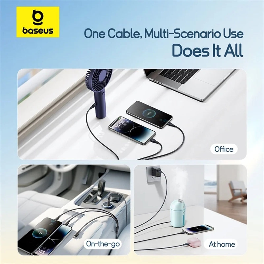 USB-C Charging Cable - Lightning / microUSB / USB-C Baseus Ultra Fast 3in1, 20W, 0.8m, Black P10377501111-00