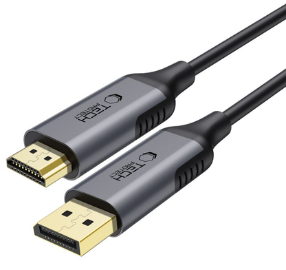 Tech-Protect Ultraboost Video Cable, DisplayPort - HDMI, 4K, 2m, Black